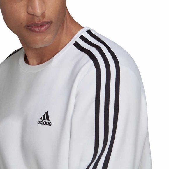 Adidas Men’s Crew Neck Sweatshirt WHITE - Picture 5 of 9